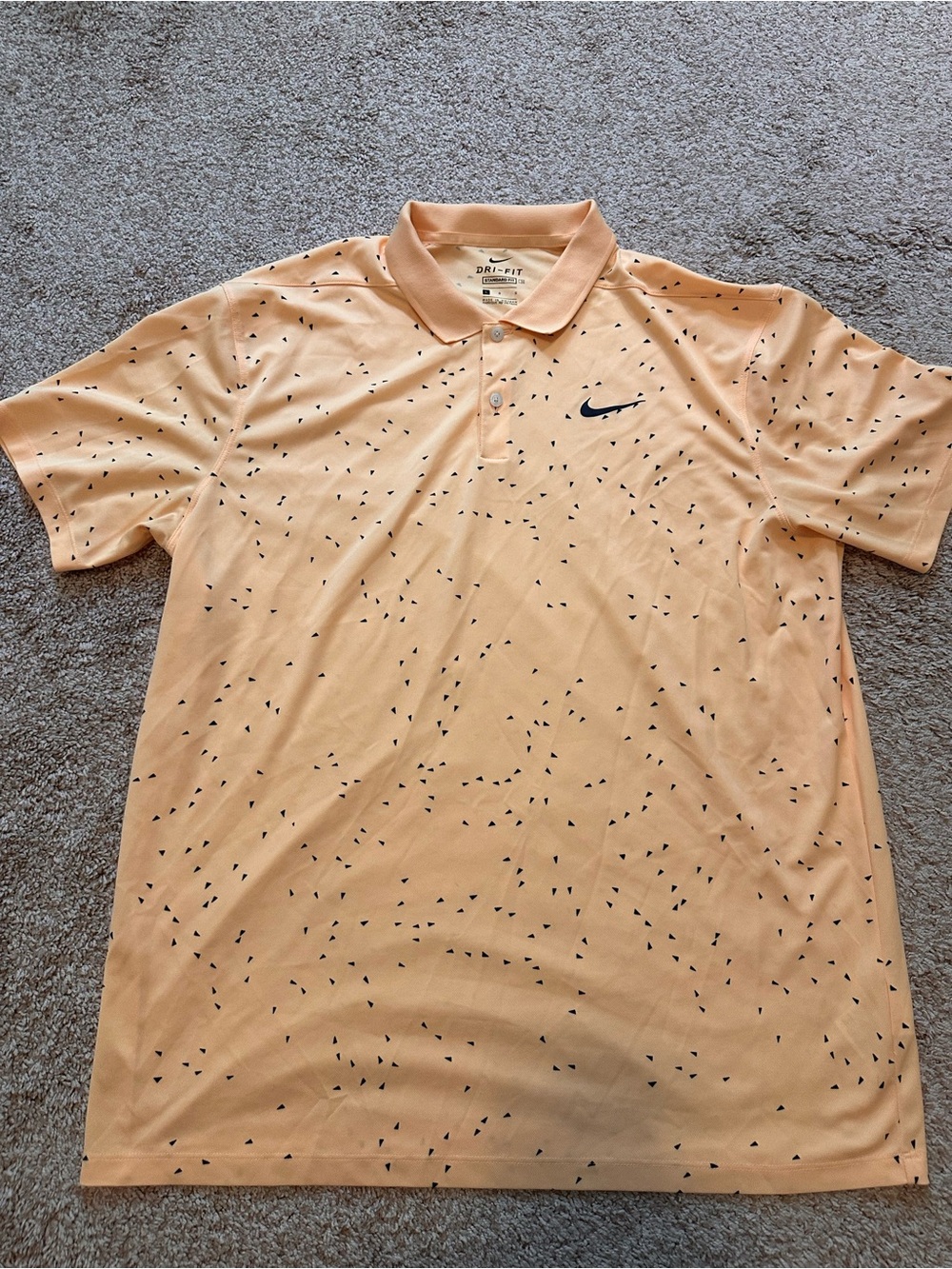 Nike Dri-FIT Victory Golf Polo Men’s L Yellow Confetti Short Sleeve Shirt